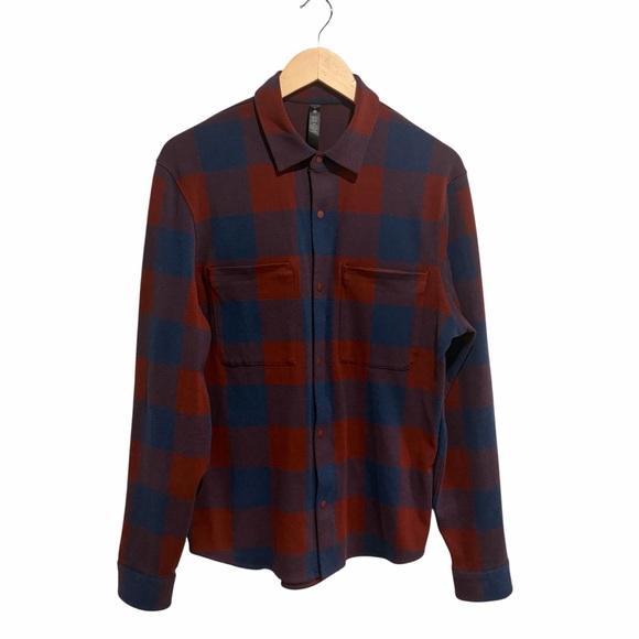 lululemon athletica Other - Lululemon Men’s Button-Up Overshirt Check Plaid Rockwood Atmospheric